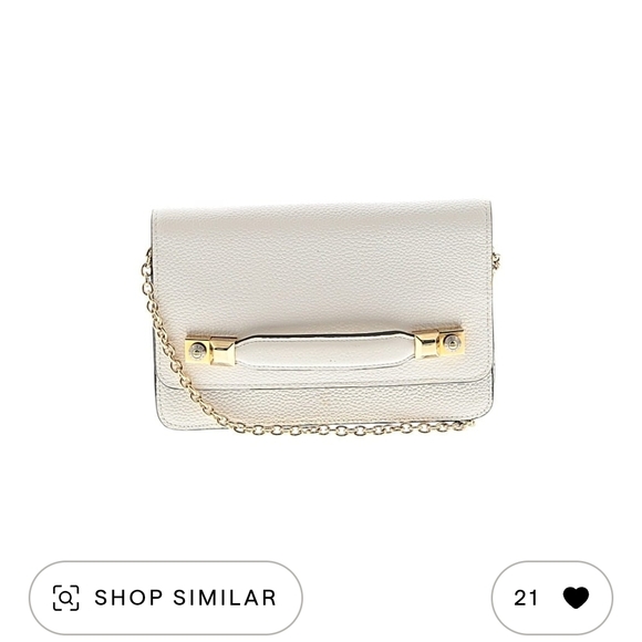 Henri Bendel Elegant White Leather Clutch Crossbody Woc Chain Purse